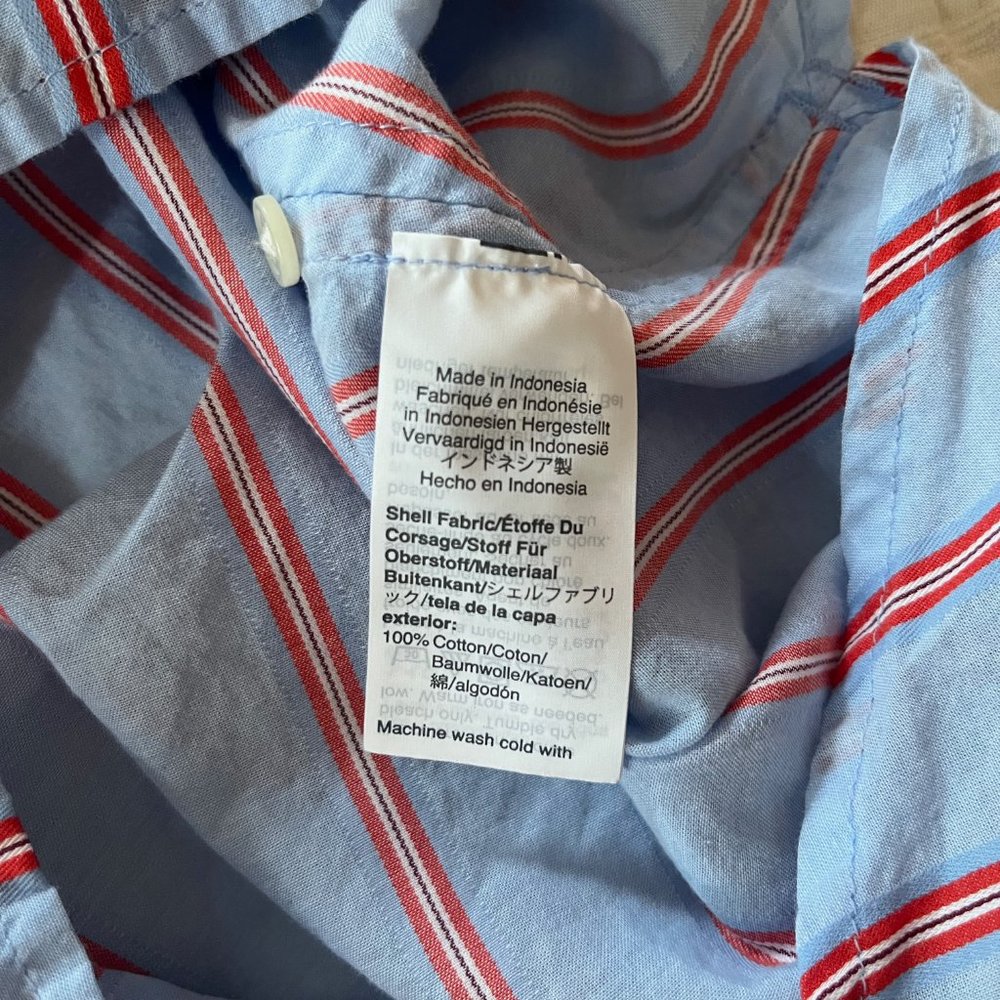 Madewell Striped Button Down Short Sleeve Shirt - XS - Picture 7 of 9